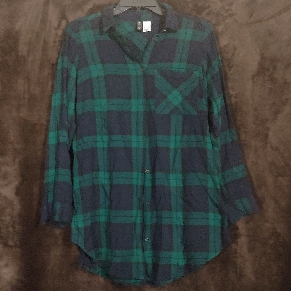 [NWOT] blue & green flannel